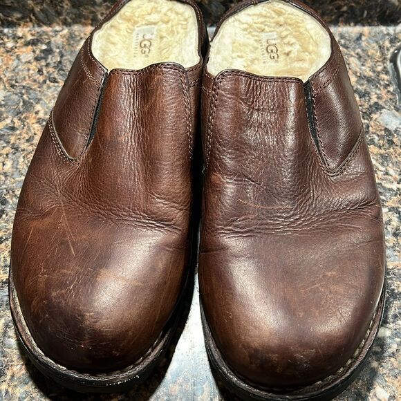 UGG men\'s slip on casual brown leather sheepskin size 12 style 5140 main image 7